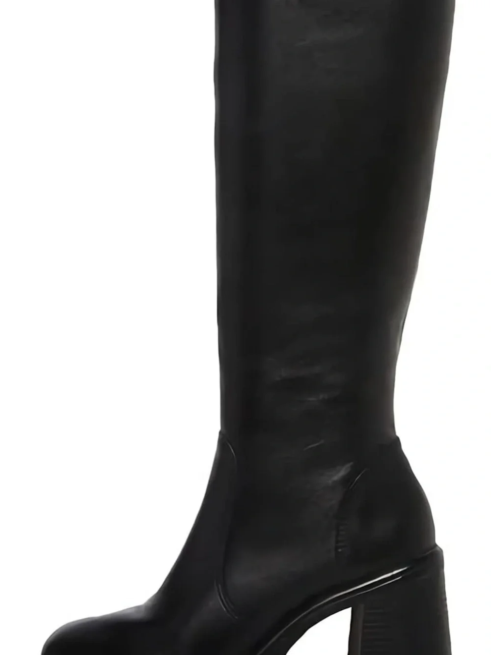 Classic Black Knee-High Platform Boot - Women's